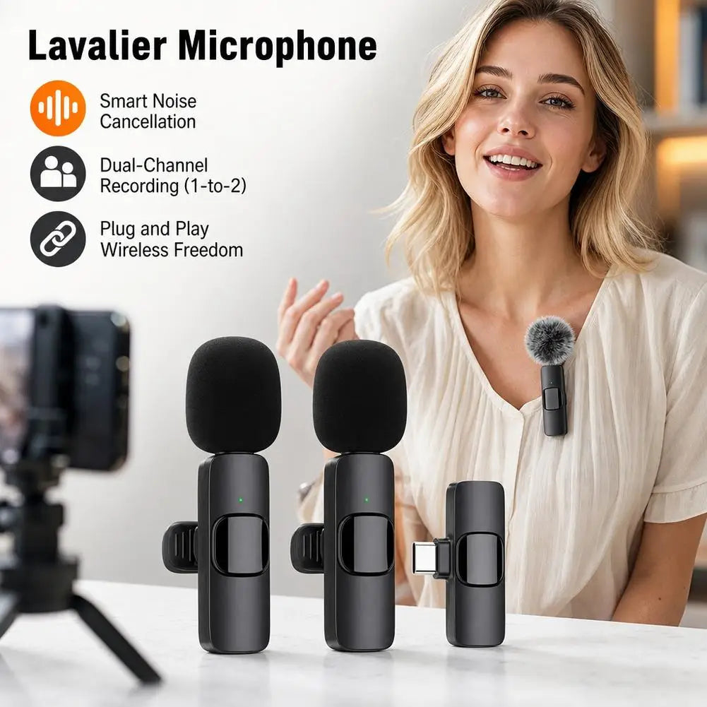 USB-C wireless lavalier microphone